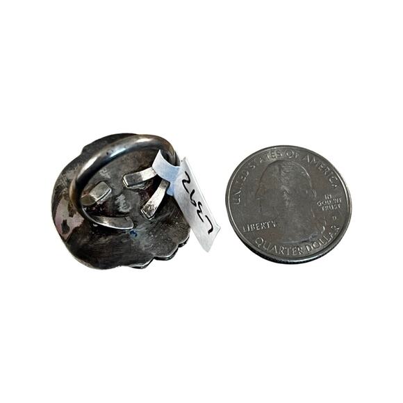 Vintage Turquoise Sterling Silver Native American Navajo Ring Sz 6.5 - Picture 5 of 9